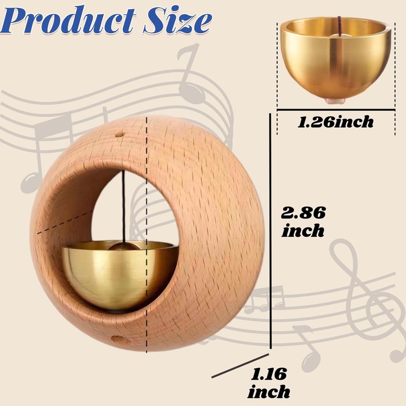 BovcTrraann Shopkeepers Bell for Door Opening, Magnetic Wood Doorbell, Wind Chime for Door, Store, Refrigerator, Porch, Garden, Entrance, Restaurant, Office, Housewarming Gift (Round-Shaped) - Image 2